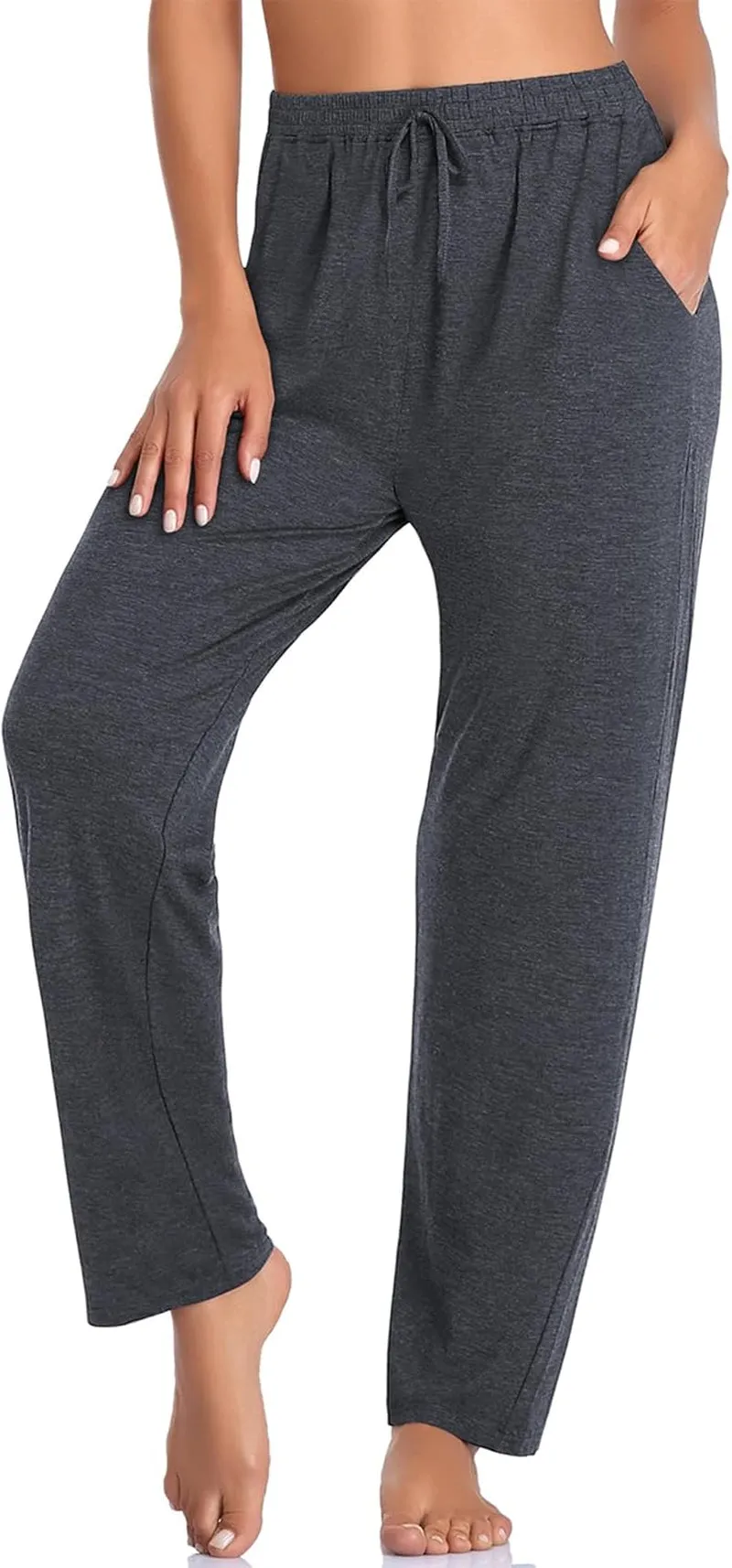 Womens Yoga Pants Loose Comfy Casual Lounge Pants Wide Leg Running Pants Lightweight Workout Pants with Pockets