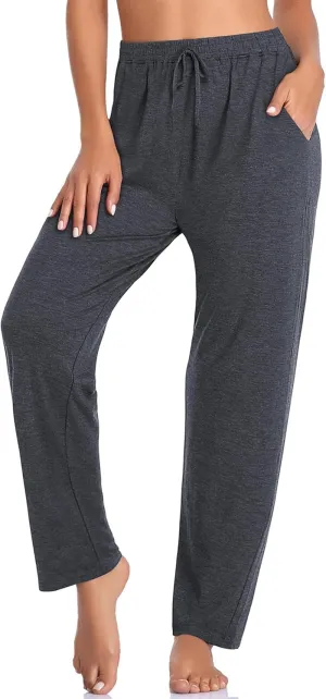 Womens Yoga Pants Loose Comfy Casual Lounge Pants Wide Leg Running Pants Lightweight Workout Pants with Pockets