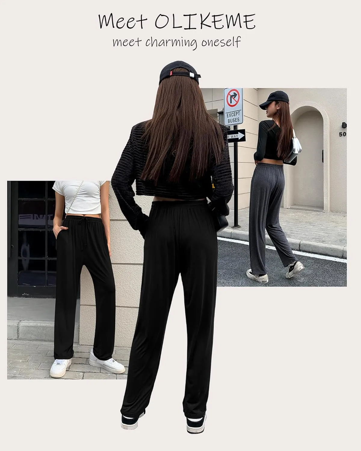 Womens Yoga Pants Loose Comfy Casual Lounge Pants Wide Leg Running Pants Lightweight Workout Pants with Pockets