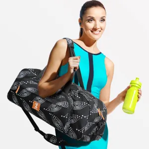 YOGA MAT CARRIER | WHITE LEAVE ON BLACK