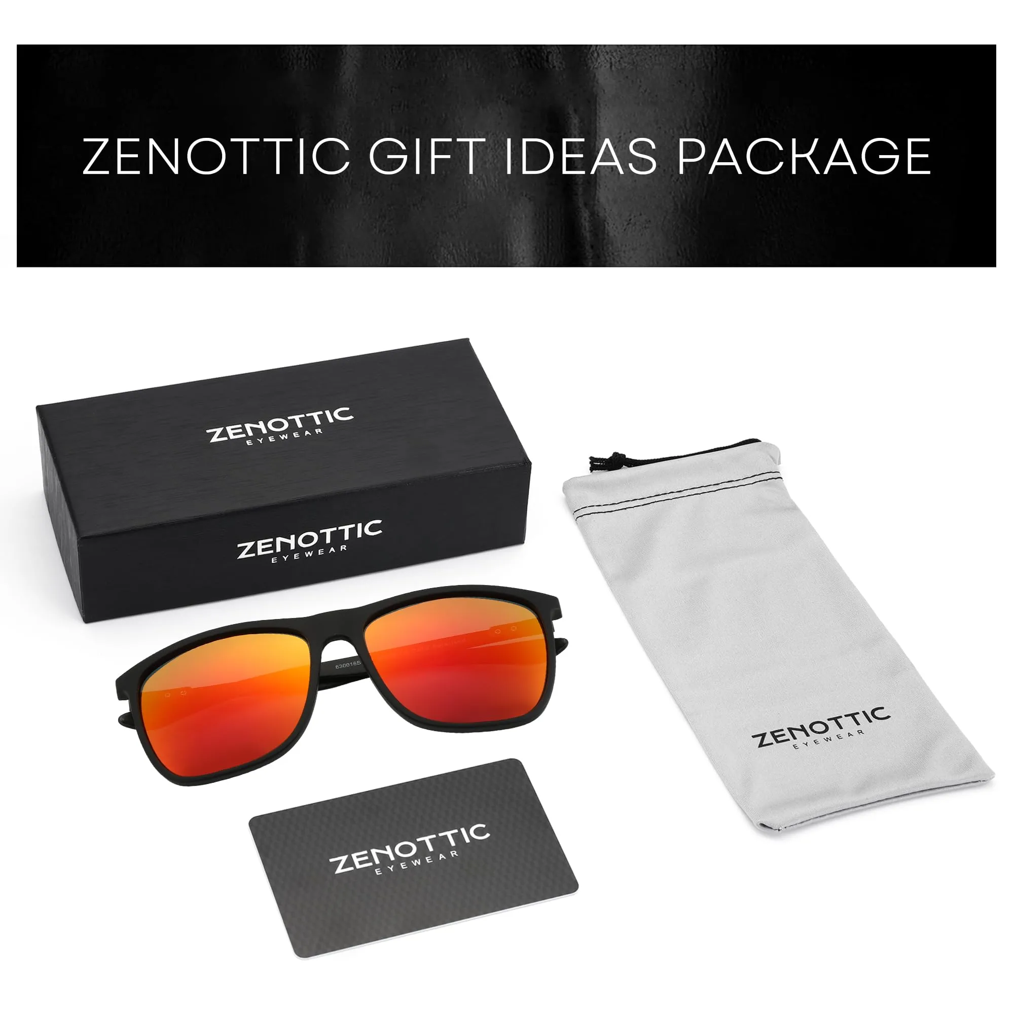 ZENOTTIC Square Polarized Sunglasses for Men Ultralight Carbon Fiber Sun Glasses Driving Fishing Golf Sports UV400 Protection